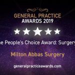 General practice awards 2019. The peoples choice award surgery. Milton Abbas Surgery