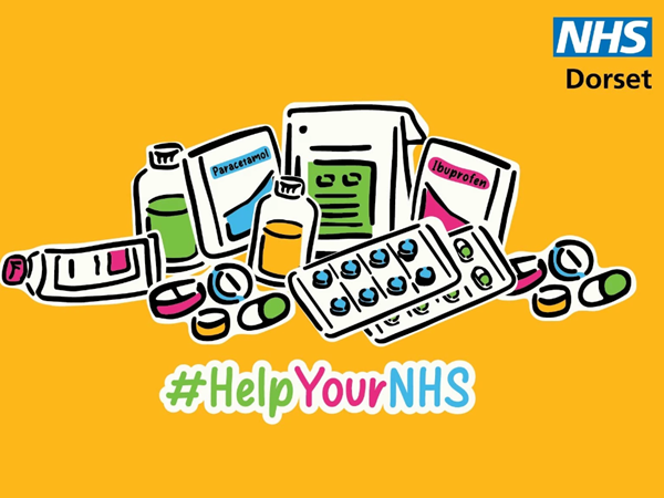 Pill bottles and tablets with the words Help Your NHS